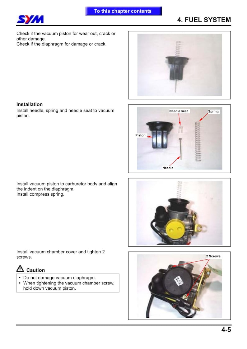 SYM HD125 HD200 Motorcycle Service Manual 2000-2004 Repair service manual preview page 7