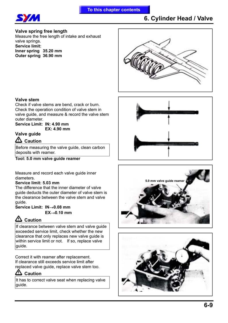 SYM GTS 250 Joymax 250 Service Manual 2005-2009 Scooter service manual preview page 8