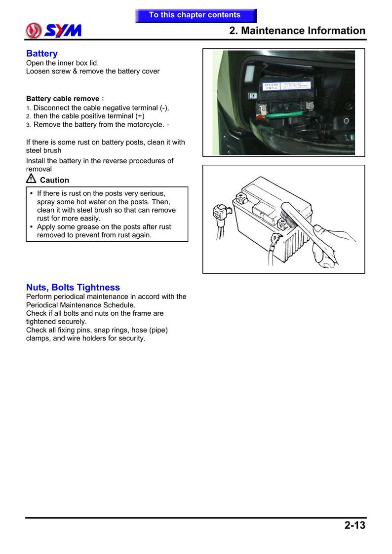 SYM GTS 125i EVO Service Manual service manual preview page 8