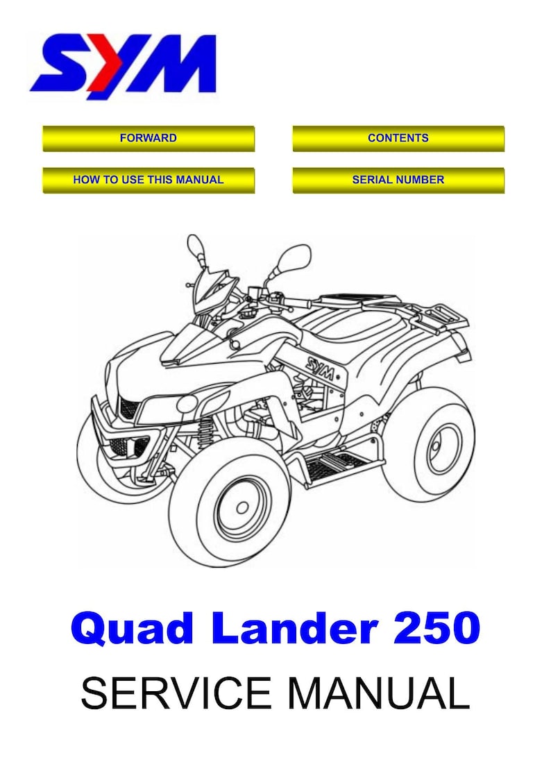 SYM Quad Lander 250 Service Manual 2003-2007 ATV UA25A service manual preview page 2