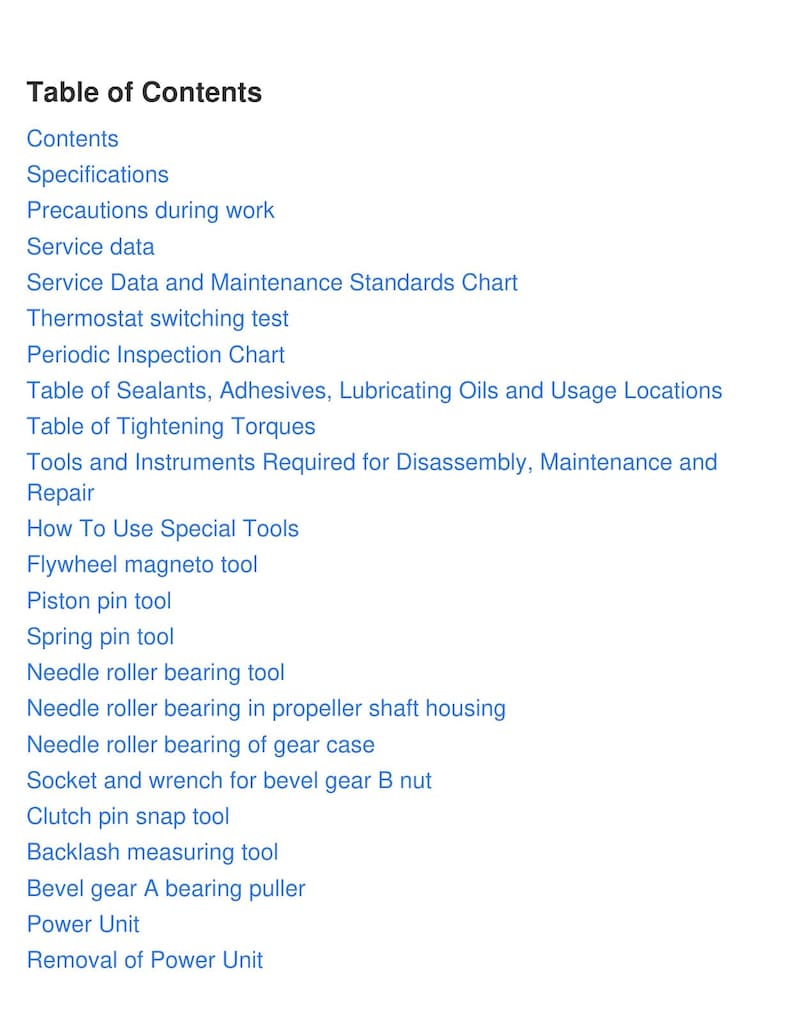 Tohatsu 9.9 HP Outboard Service Manual 2000-2004 Repair service manual preview page 7