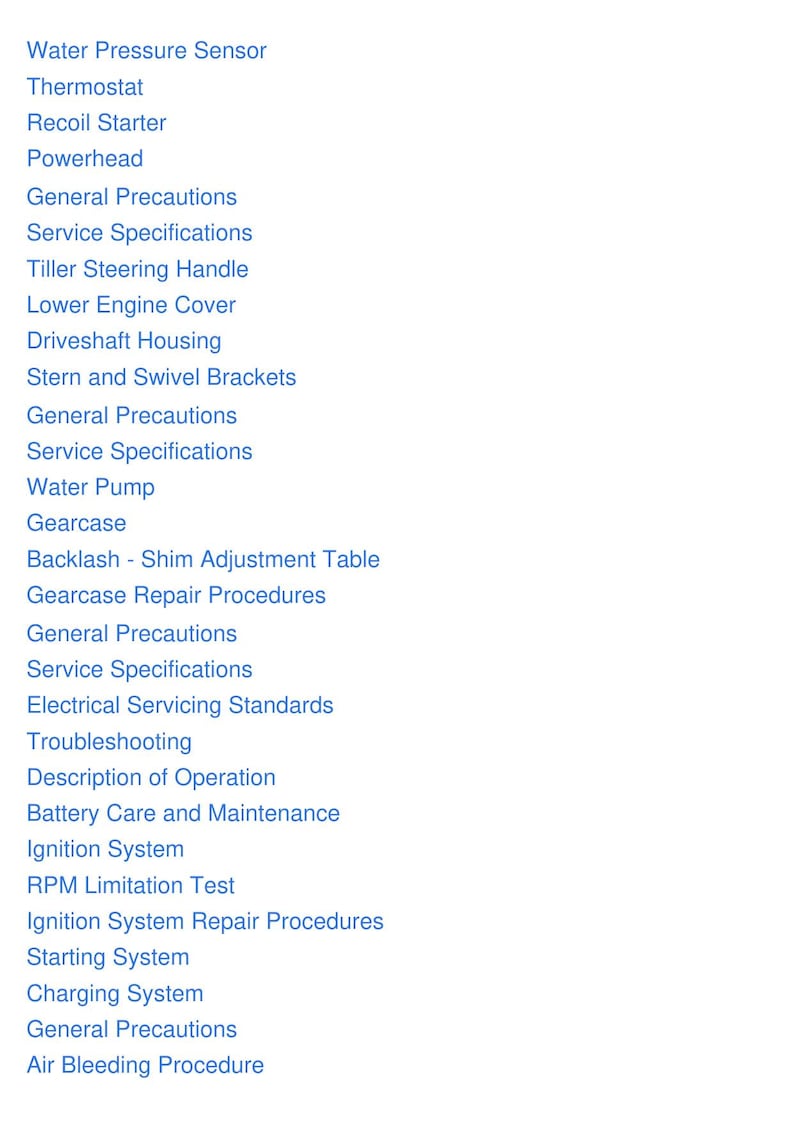 Tohatsu M 40 50 60 70 80 90 115 140 HP Outboard Service Manual service manual preview page 9