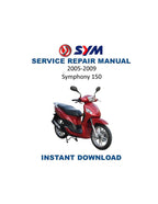 SYM Symphony 150 Service Manual 2005-2009 Motorcycle PDF service repair manual cover