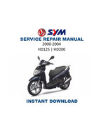 SYM HD125 HD200 Motorcycle Service Manual 2000-2004 Repair PDF service repair manual cover