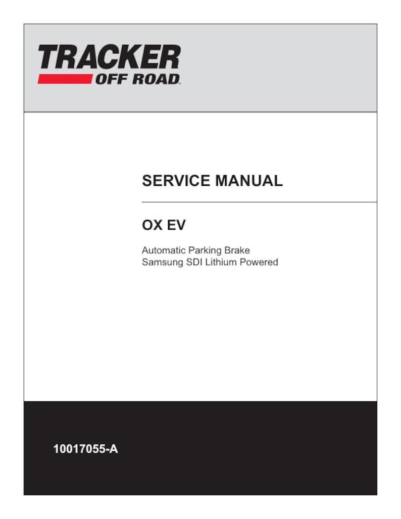 Tracker Offroad OX EV Service Manual service manual preview page 2