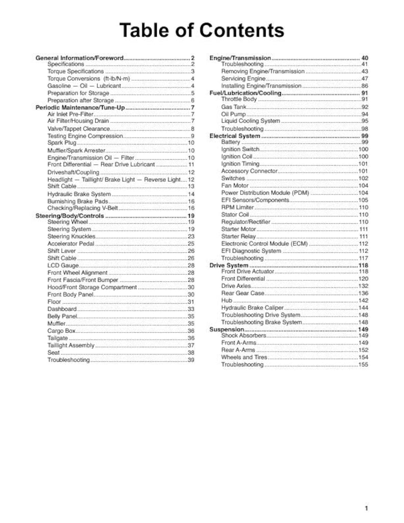 Tracker Offroad 500 S UTV Service Manual service manual preview page 3
