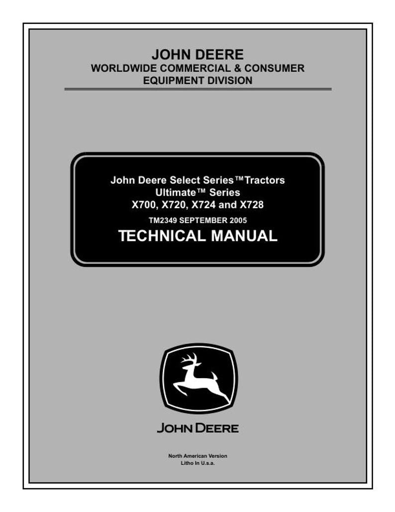 John Deere X700 X720 X724 X728 Tractor Service Manual service manual preview page 2