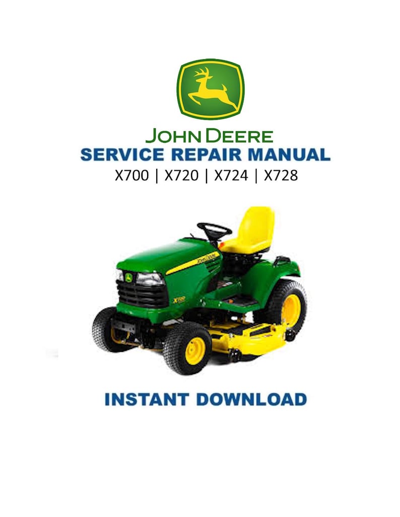 John Deere X700 X720 X724 X728 Tractor Service Manual PDF service repair manual cover