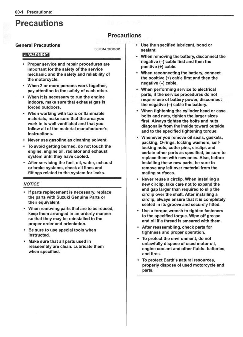Suzuki GSX-R600 Service Manual service manual preview page 7