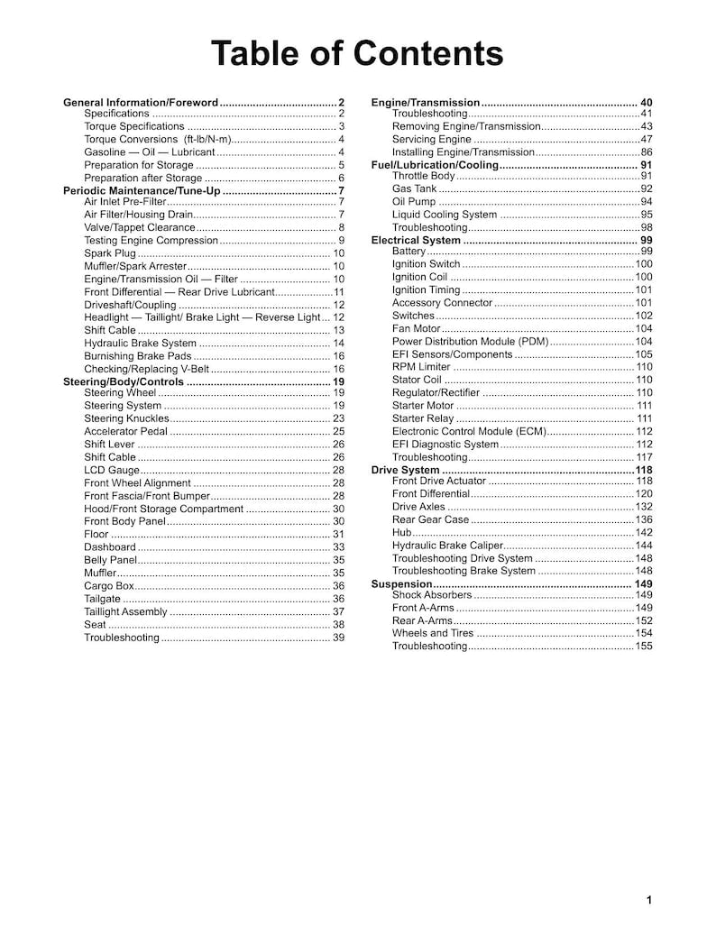Tracker Off Road 500S Service Manual service manual preview page 3