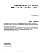 Tracker Off Road EViS Electric UTV Service Manual service manual preview page 3