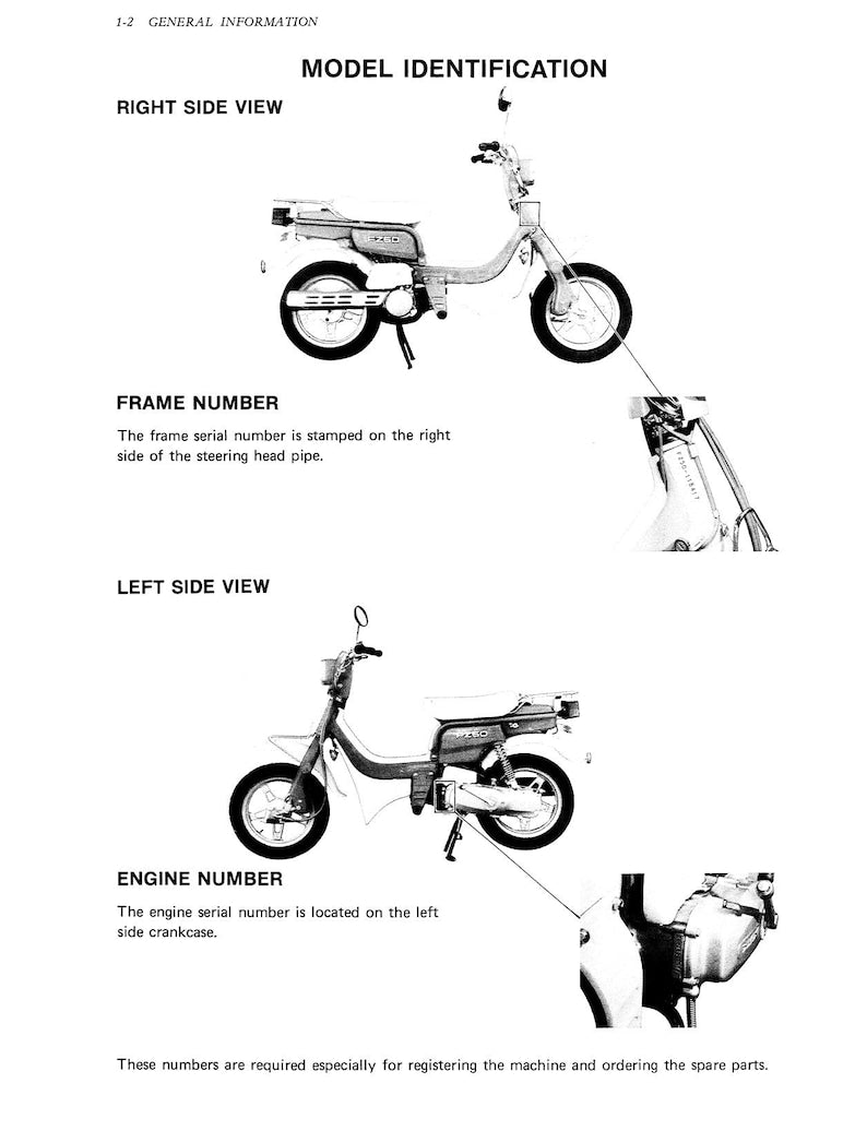 Suzuki FZ50 Service Manual 1979-1983 50cc Motorcycle service manual preview page 7