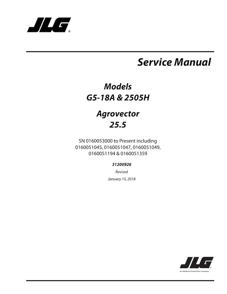 JLG G5-18A 2505H Agrovector 25.5 Service Manual service manual preview page 2