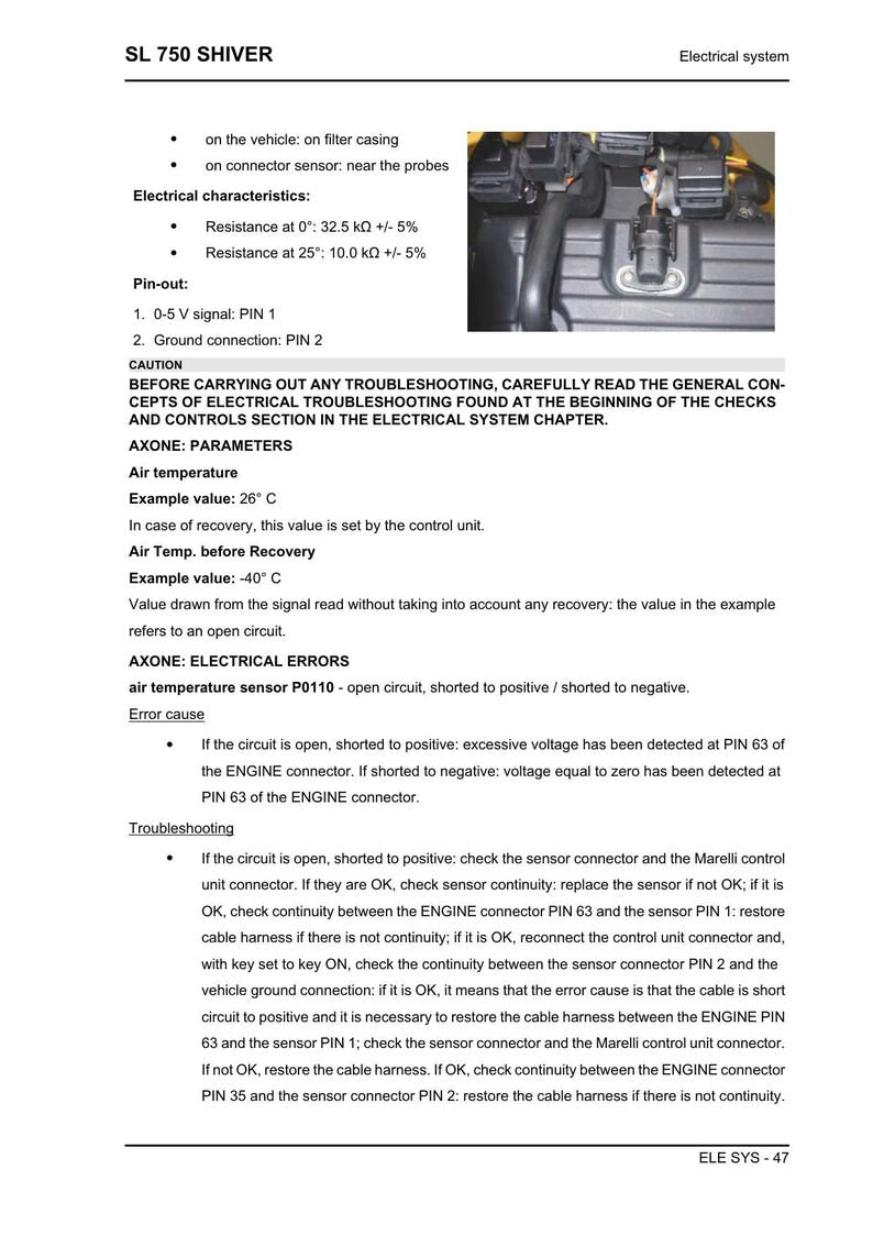 Aprilia Shiver 750 Service Manual service manual preview page 7