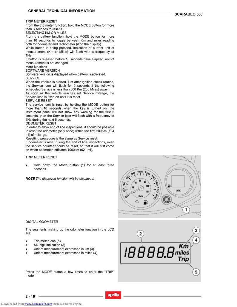 Aprilia Scarabeo 500 Service Manual 2006-2010 Scooter Motorcycle service manual preview page 5