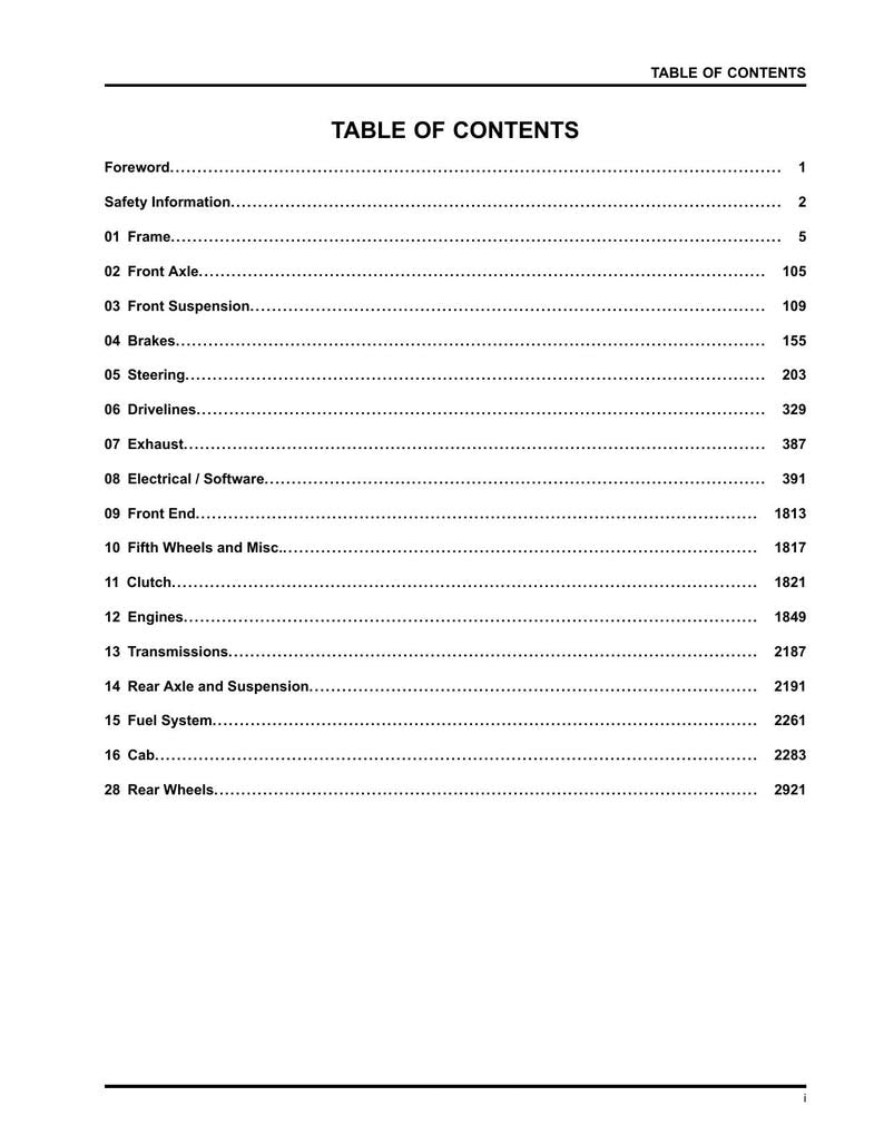 International ProStar TranStar Service Manual 2010-2016 Semi Truck service manual preview page 5