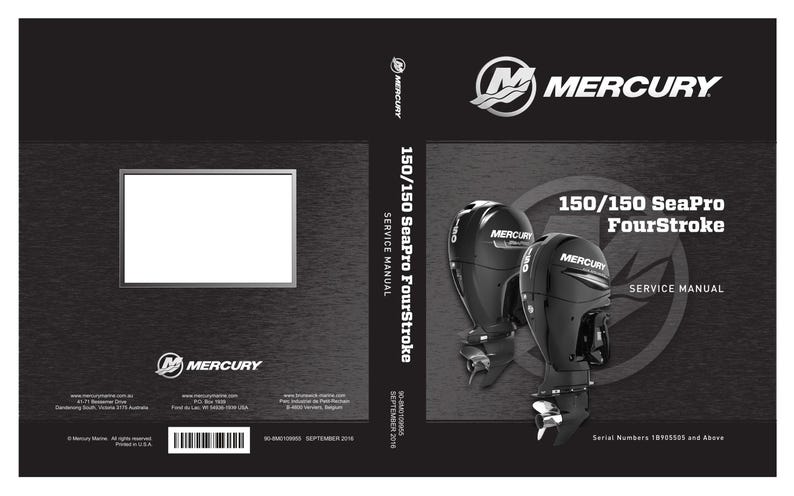 Mercury 150 SeaPro FourStroke Service Manual 2016-2020 Outboard service manual preview page 2