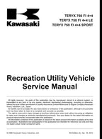 Kawasaki Teryx 750 Service Manual service manual preview page 8
