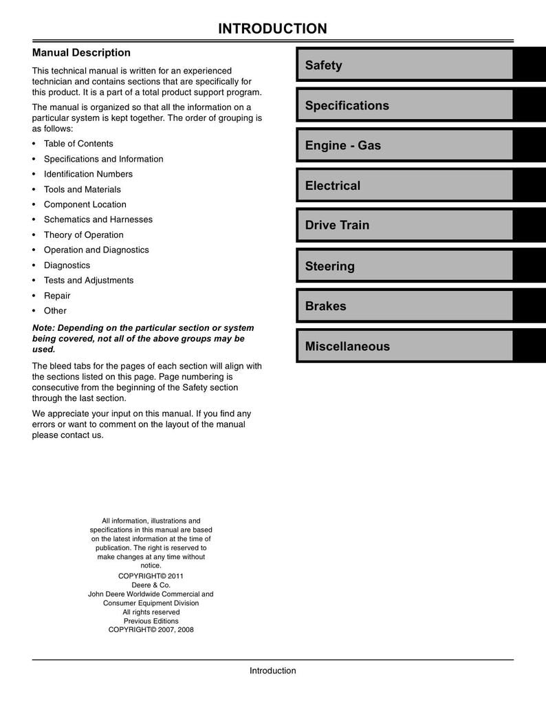 John Deere Gator XUV 620i Service Manual service manual preview page 6