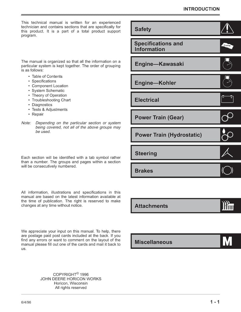 John Deere LX172 LX173 LX176 lx178 lx186 lx188 Service Manual service manual preview page 6