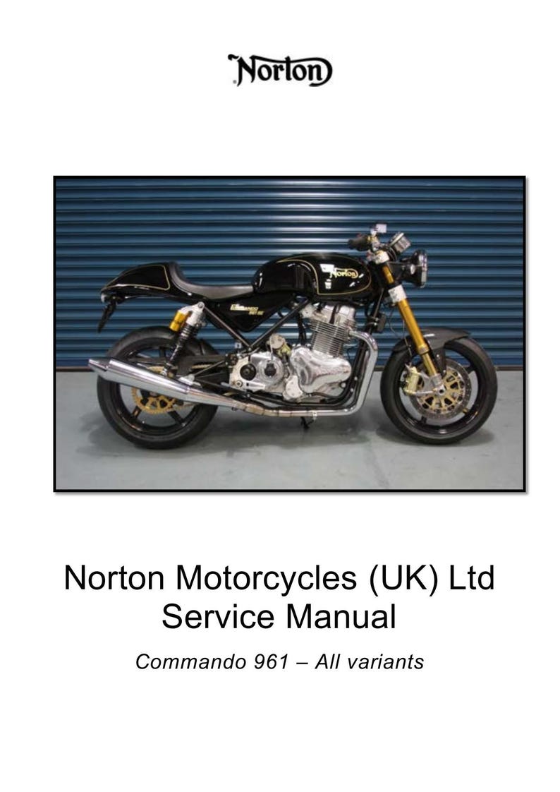 Norton Commando 961 Service Manual 2013-2017 Motorcycle service manual preview page 2