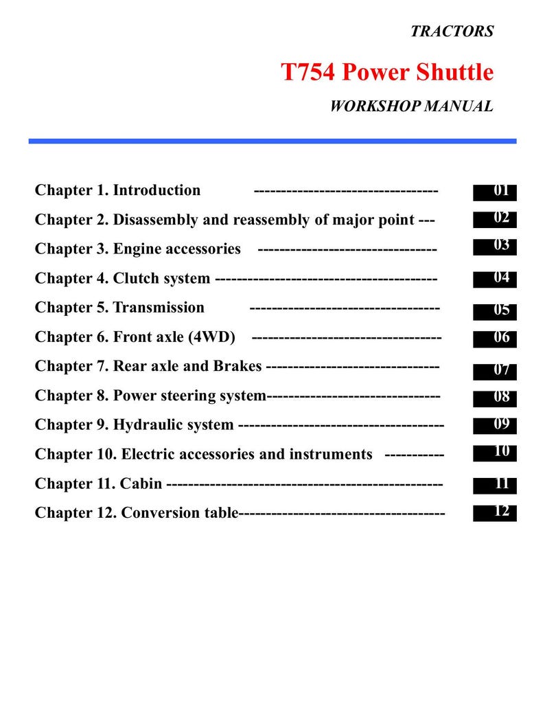 TYM T754 Power Shuttle Service Manual service manual preview page 6
