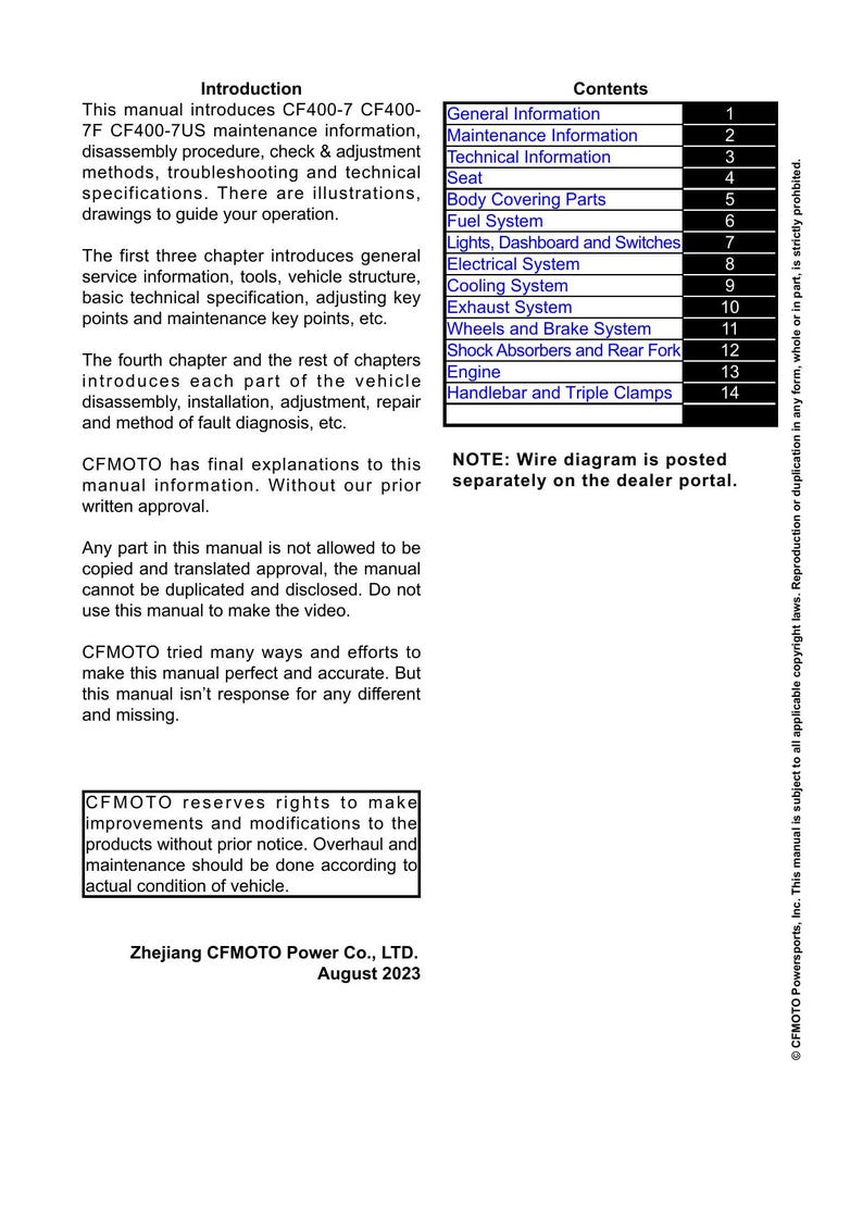 CFMOTO 450NK Service Manual service manual preview page 3