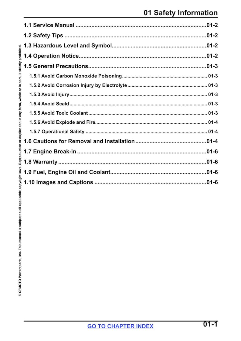 CFMOTO CForce 600 625 Touring Service Manual service manual preview page 8