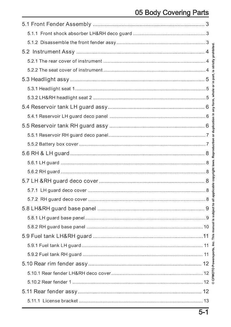 CFMOTO 450CL-C Service Manual service manual preview page 9