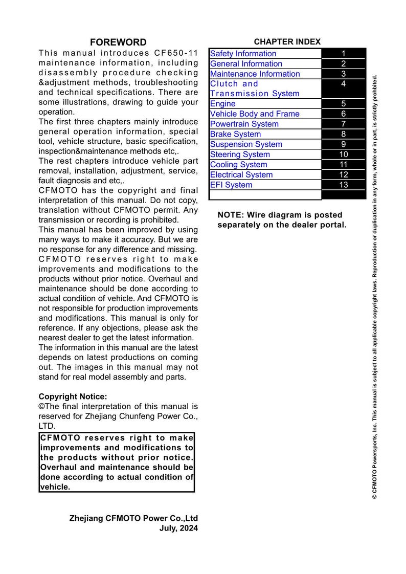 CFMOTO 675NK Service Manual service manual preview page 3