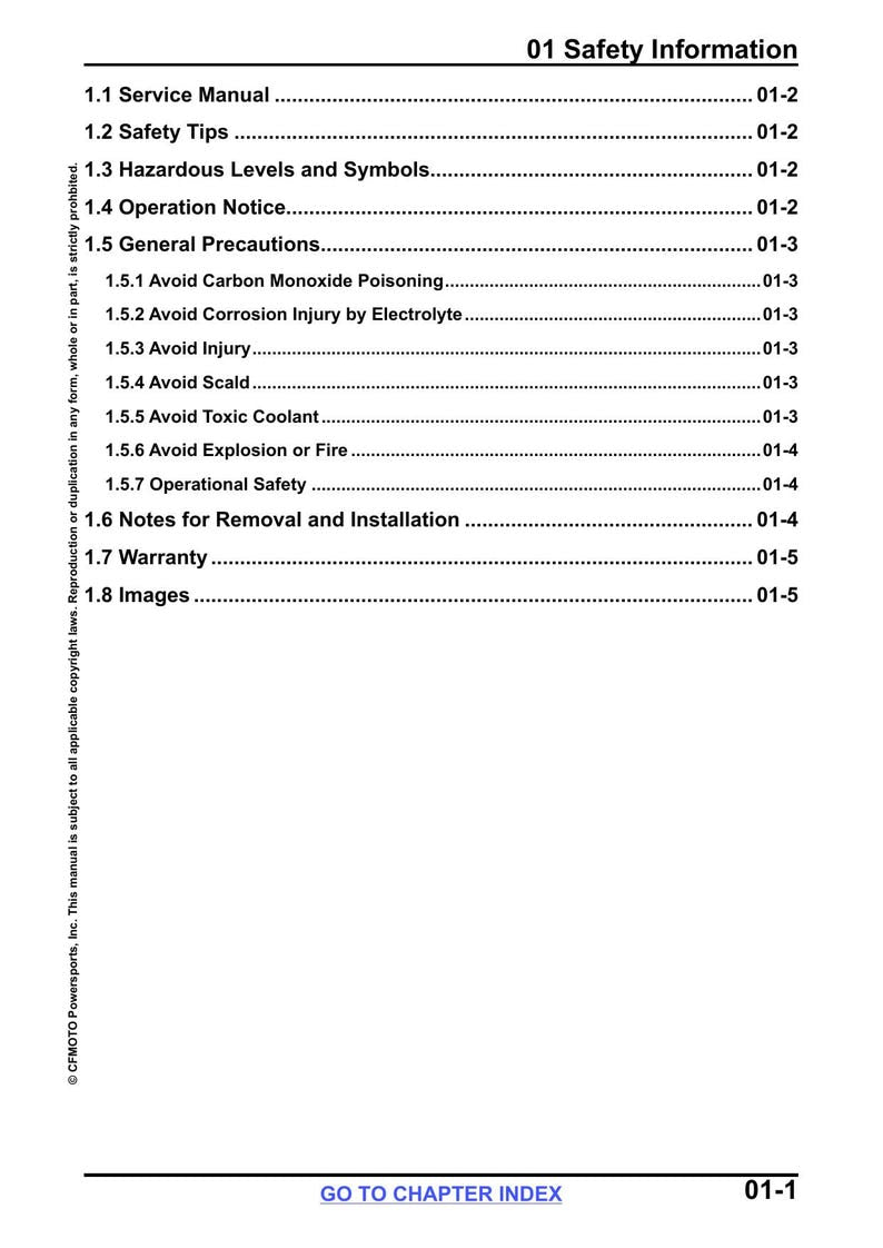 CFMOTO UFORCE U10 Pro XL Pro Service Manual service manual preview page 6