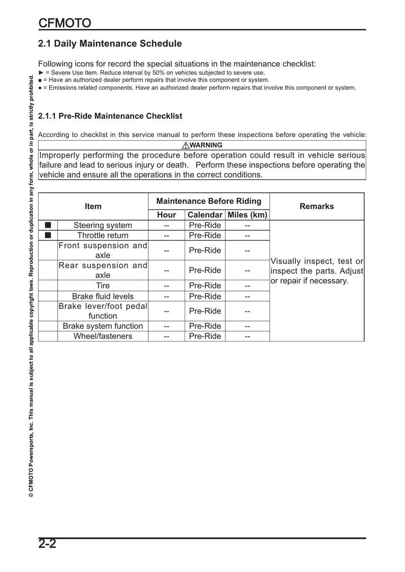 CFMOTO CFX-2E CFX-5E Service Manual 2026 Electric Motorcycle service manual preview page 8