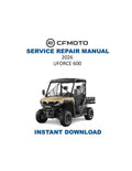 CFMOTO UFORCE 800 XL Service Manual PDF service repair manual cover