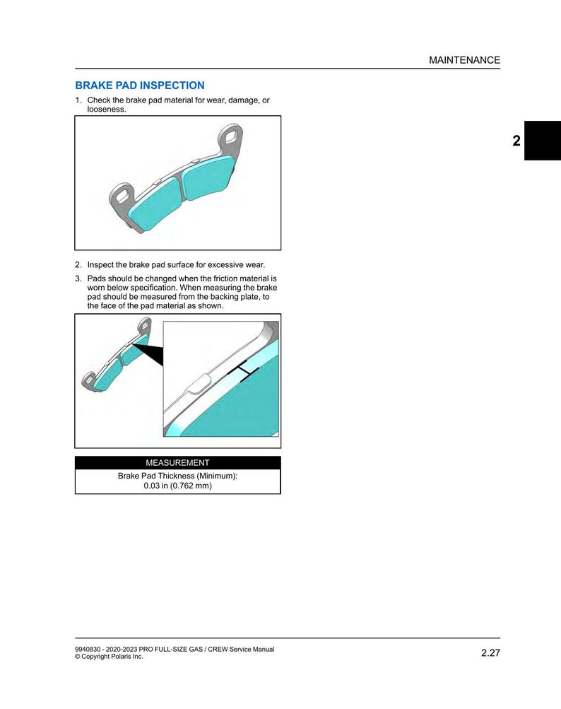 Polaris Pro XD Full-Size Gas Crew Service Manual service manual preview page 3