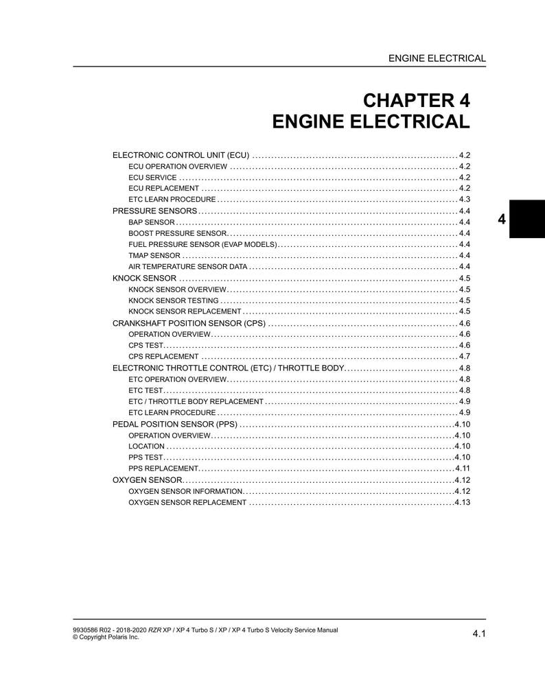Polaris RZR XP Turbo S Service Manual service manual preview page 5