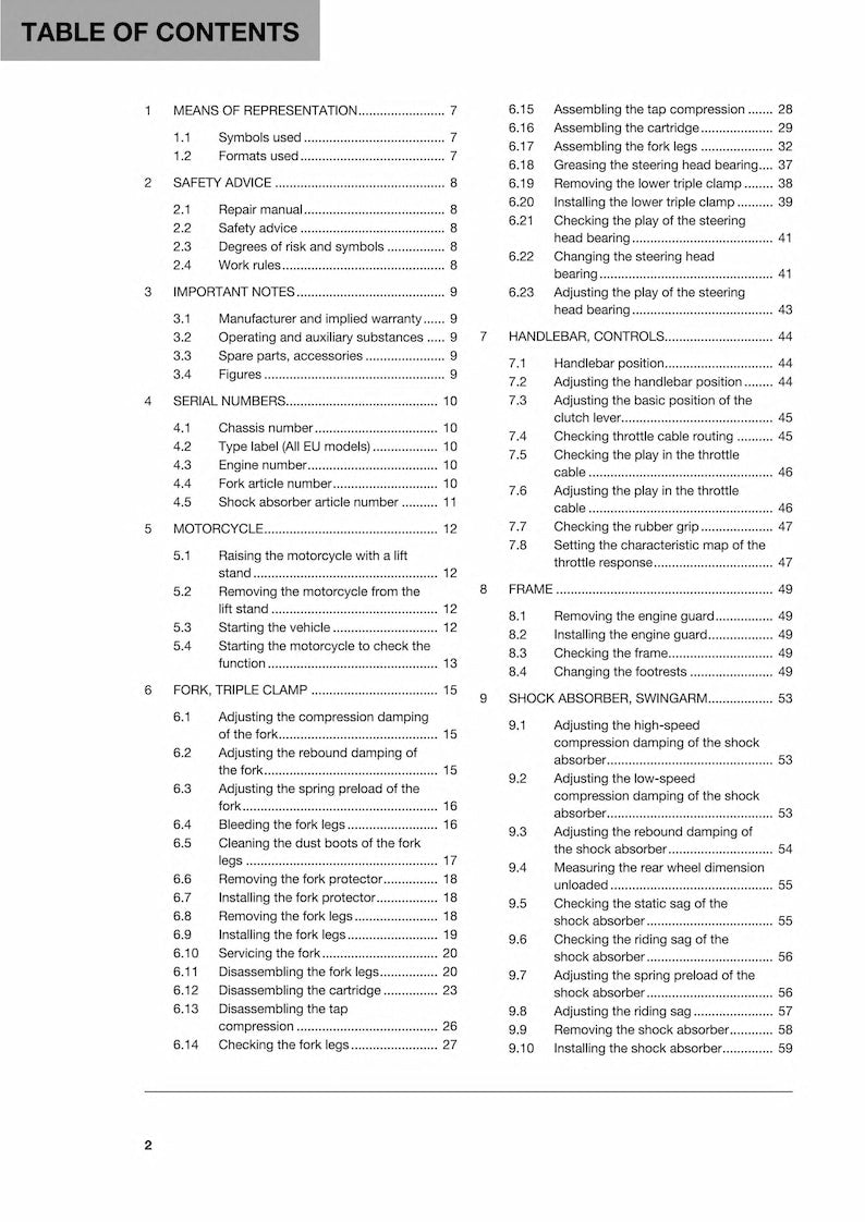 Husqvarna TE 250i 300i 2019-2023 Motorcycle service manual preview page 8