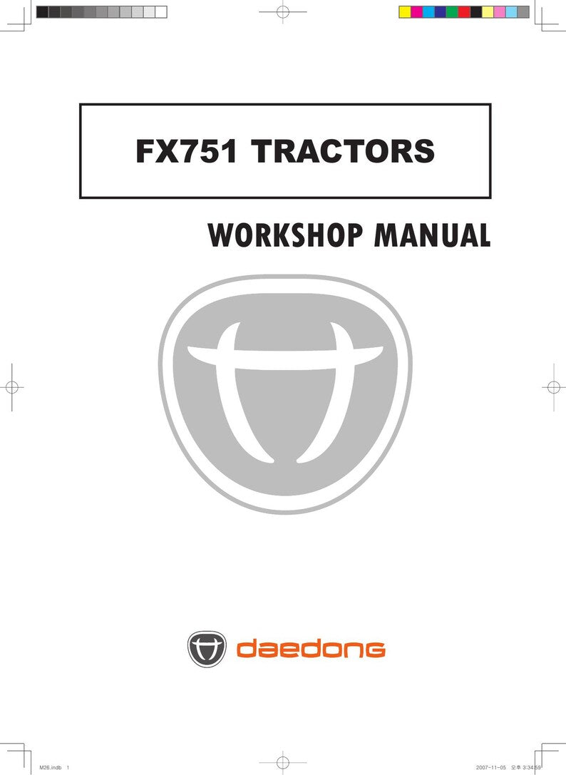 Daedong FX751 Tractor Service Manual service manual preview page 2