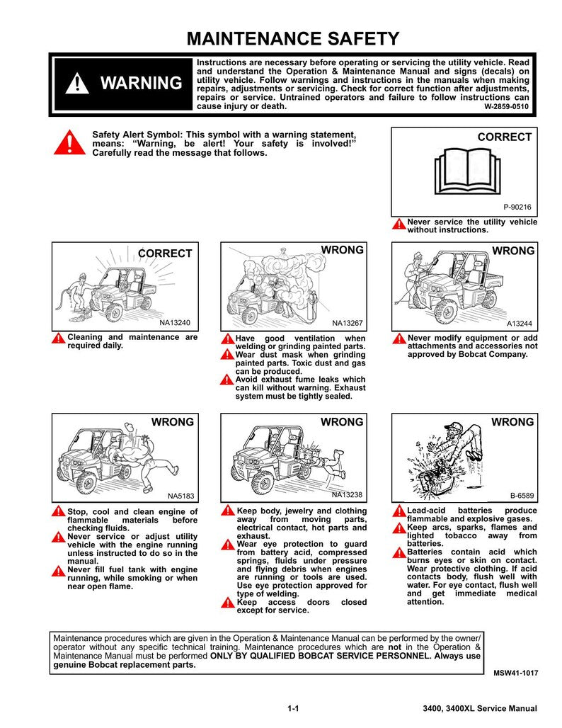 Bobcat 3400 3400XL Service Manual service manual preview page 8