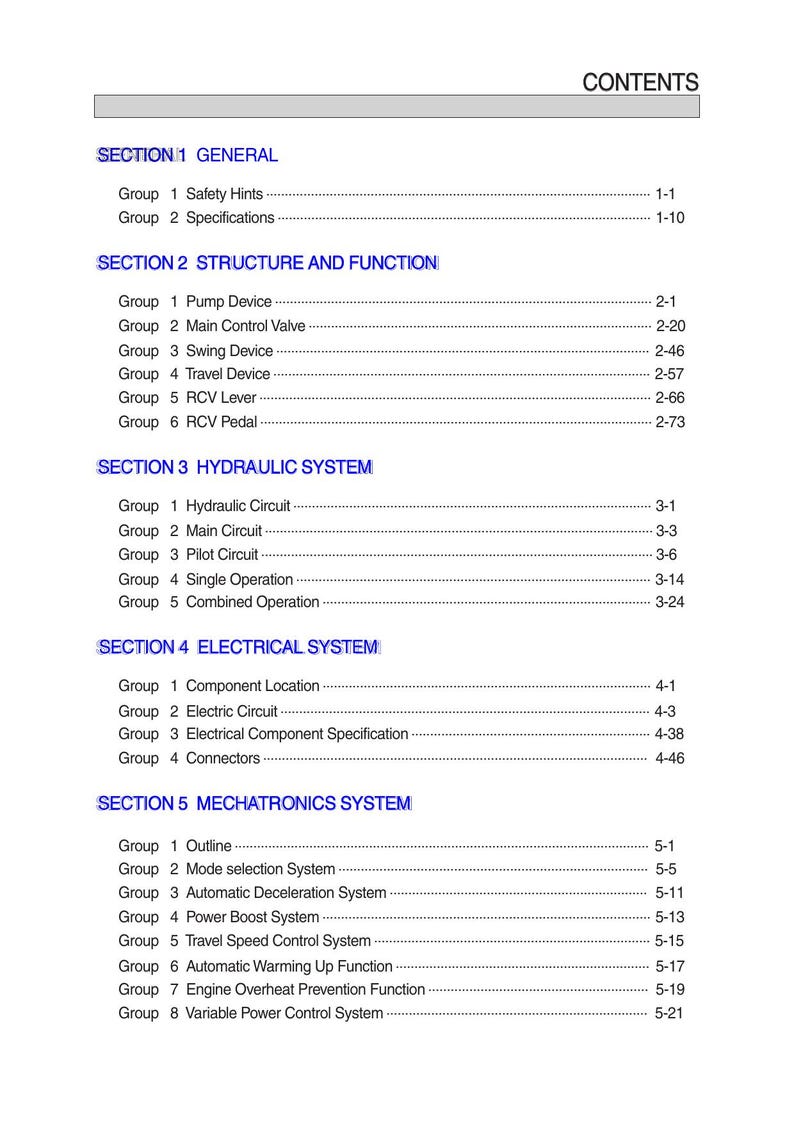 Hyundai R330LC-9S R330NLC-9S Excavator Service Manual service manual preview page 5