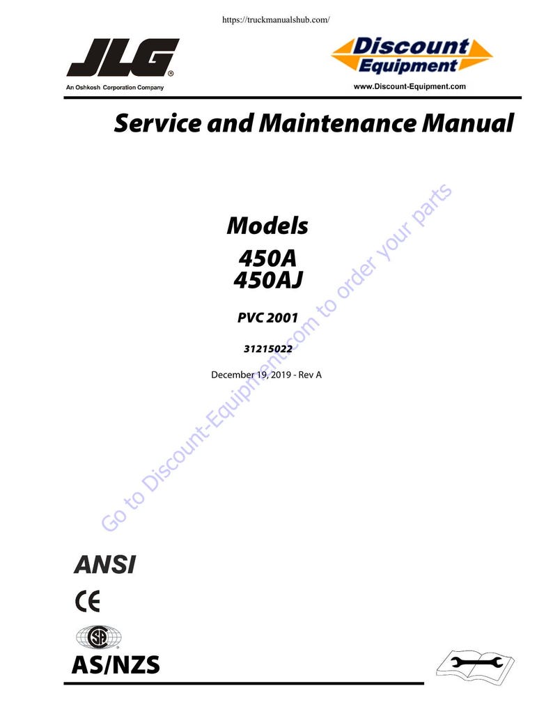 JLG 450A 450AJ Boom Lift Service Manual service manual preview page 2