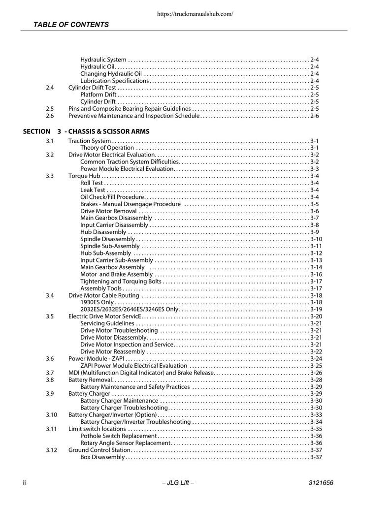 JLG 1930 2032 2632 2646 3246 ES Service Manual 2014-2020 service manual preview page 8