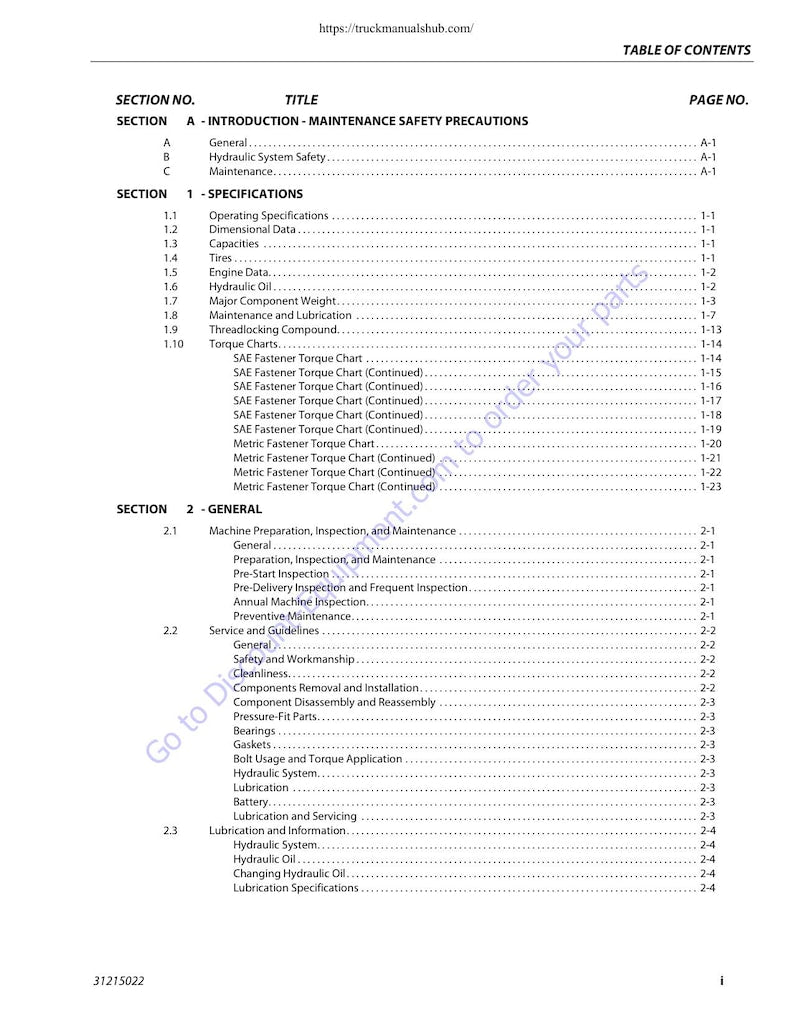 JLG 450A 450AJ Boom Lift Service Manual service manual preview page 5