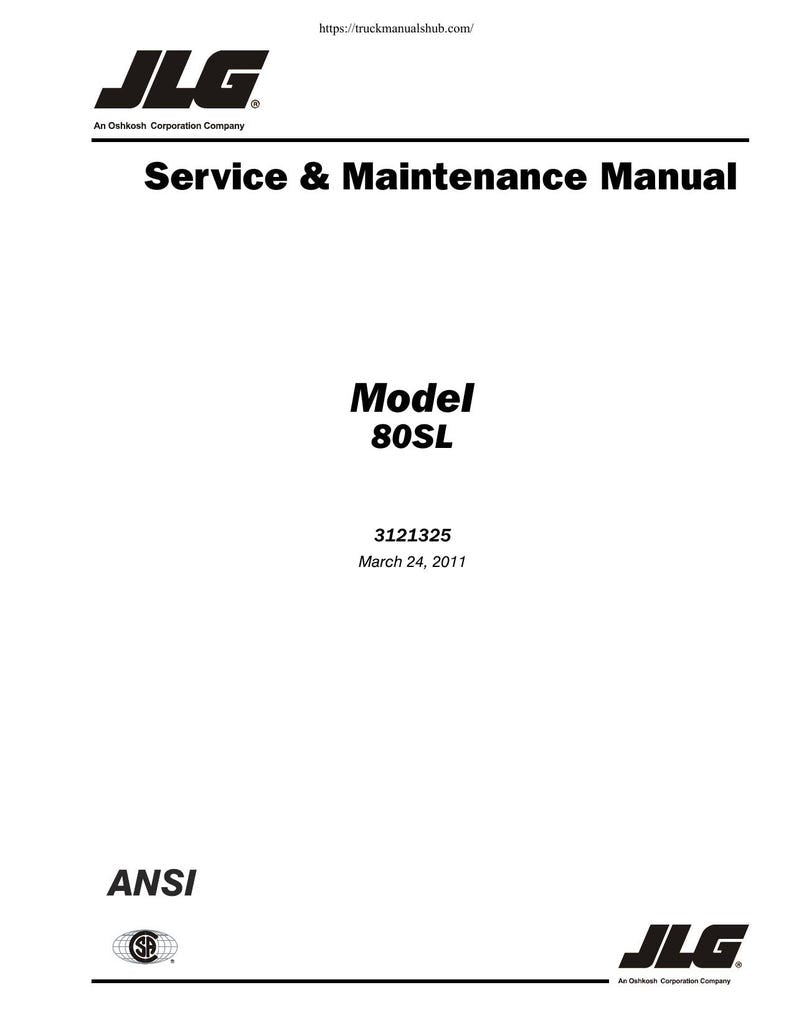 JLG 80SL Scissor Lift Service Manual service manual preview page 2
