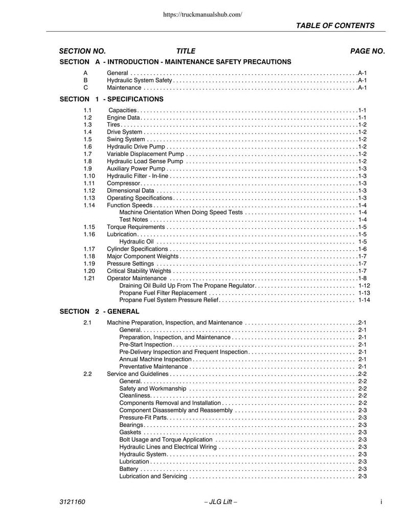 JLG 740A 740AJ Boom Lift Service Manual 2002-2013 Aerial Work Platform PDF Download service manual preview page 5