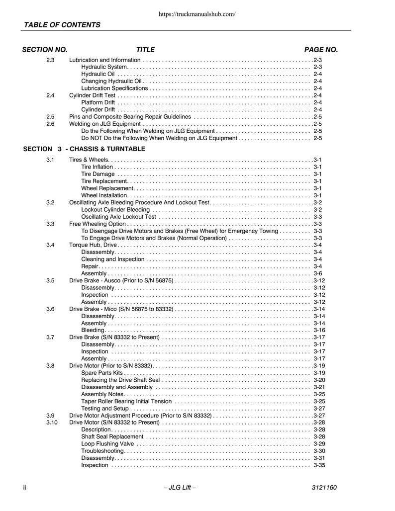 JLG 740A 740AJ Boom Lift Service Manual 2002-2013 Aerial Work Platform PDF Download service manual preview page 6