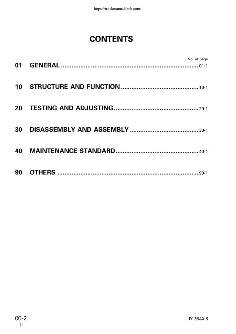 Komatsu D155AX-5 Bulldozer Service Manual service manual preview page 6