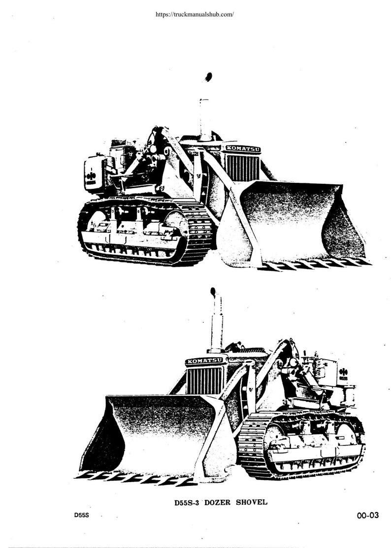 Komatsu D55S-3 Dozer Shovel Service Manual 2008-2012 Shop Repair service manual preview page 6