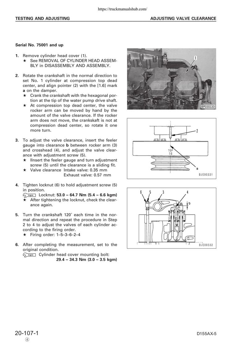 Komatsu D155AX-5 Bulldozer Service Manual service manual preview page 4