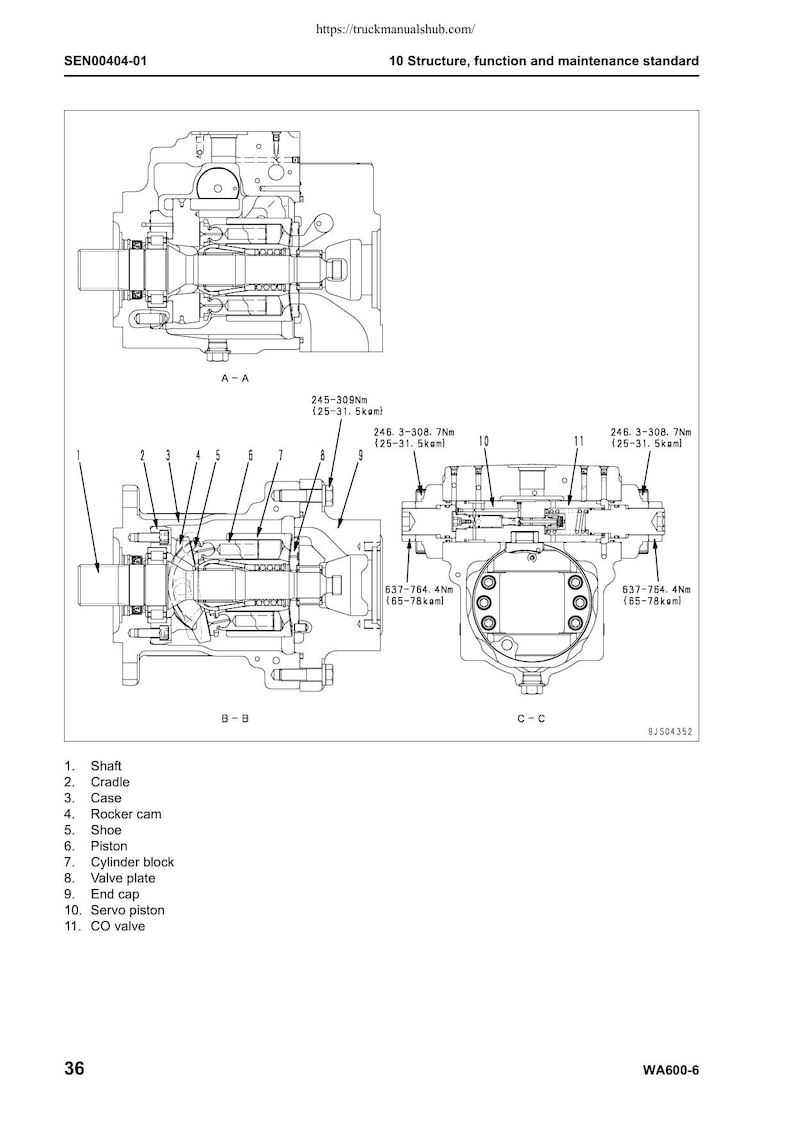 Komatsu Galeo WA600-6 Wheel Loader Service Manual 2006-2010 service manual preview page 3