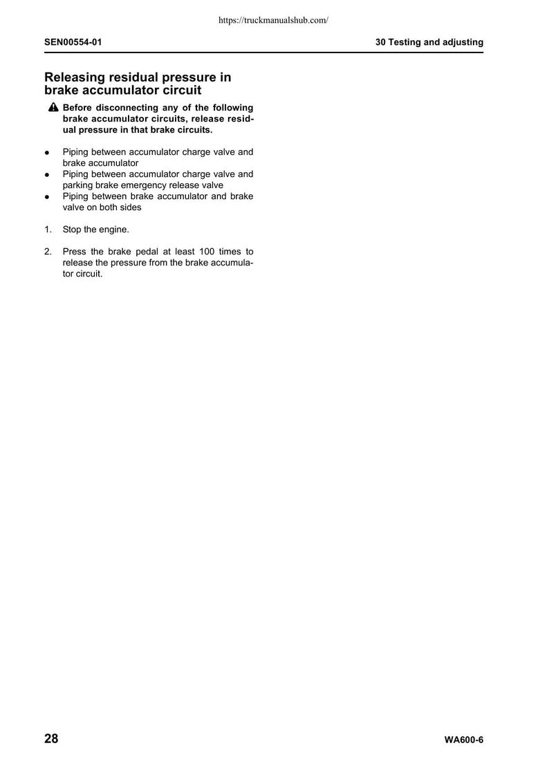 Komatsu Galeo WA600-6 Wheel Loader Service Manual 2006-2010 service manual preview page 11